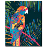 Painting by numbers Colorful parrot