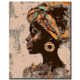 Painting by Numbers Portrait of A Woman with Gold Earrings