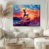 Painting by numbers yoga on the mountain