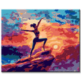 Painting by numbers yoga on the mountain