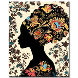 Painting by numbers Afro woman