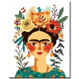 Painting by numbers Frida with flower head