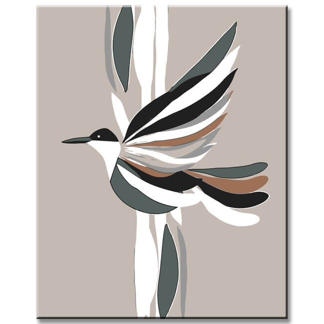 Paint by Numbers Inspired Boho Bird