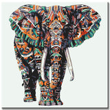 Paint by Numbers Decorated Tribal Elephant in Color