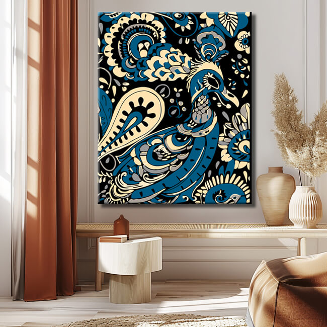 Paint by Numbers Indigo Peacock