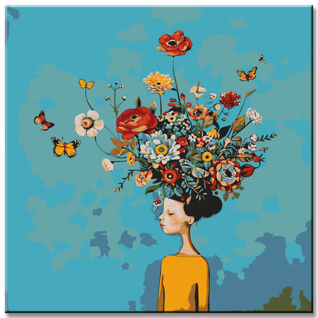 Painting by numbers bouquet of flowers in your head