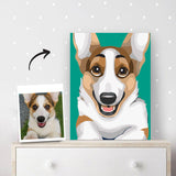 Porträt im Cartoon-Filmstil auf Leinwand bedruckt