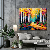 Painting by numbers path in the birch forest II