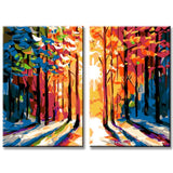Painting by Numbers Sunlight in The forest 2-Panel