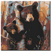 Paint by Numbers Mother and Child Black Bear
