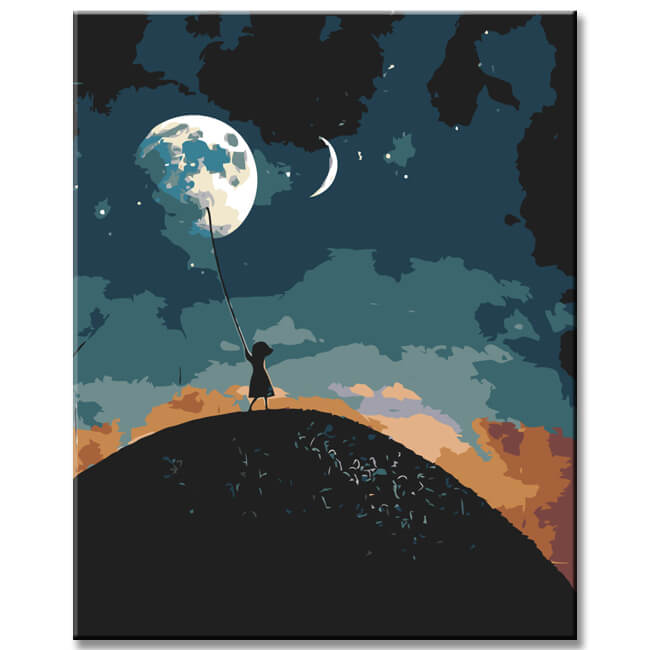 Painting by Numbers Art Chasing the Moon