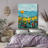 Painting by numbers coastal poppy blossom