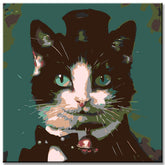 Paint by Numbers Tuxedo Cat