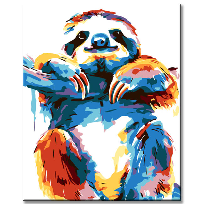 Paint by Numbers Sloth Art