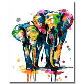 Painting by Numbers Colorful Elephants
