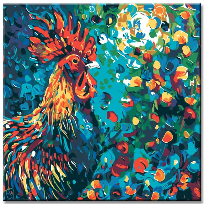 Painting by Numbers Rooster Art Kikeriki