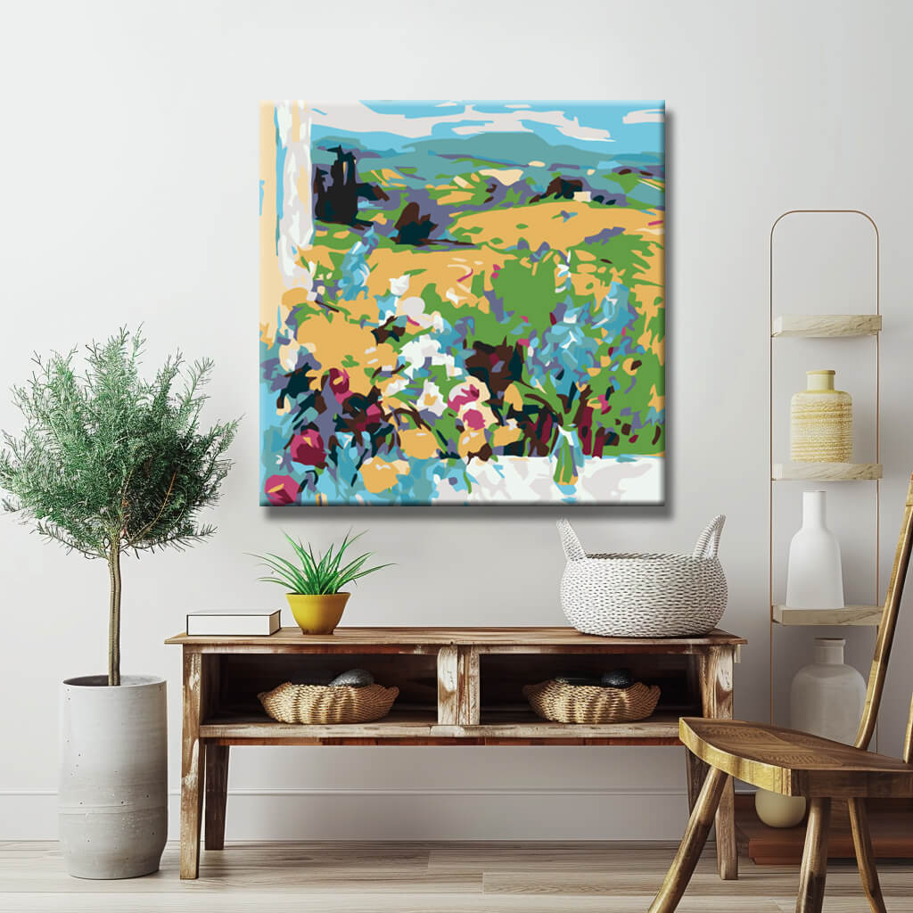 Painting by numbers Tuscany flowers