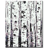 Painting by numbers birch trees in black and white