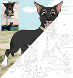 Portrait in vector graphic style as a paint by number set