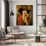 Paint by Numbers Painting Lady with Hat