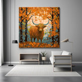 Highland Cattle in The Magical forest Painting by Numbers