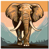 Mammoth in prehistoric times - painting by numbers