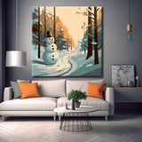 Painting by numbers winter with snowman