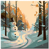 Painting by numbers winter with snowman