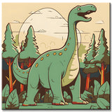 Dino in the forest Painting by Numbers