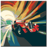 Red sports car - painting by numbers