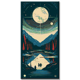 Moonlit night at the mountain lake - painting by numbers