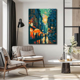 Painting by numbers evening atmosphere old town