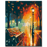 Painting by numbers autumn mood city park