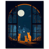 Painting by Numbers Cat in The Moonlight