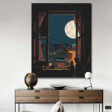 Painting by numbers: Cat under the starry sky