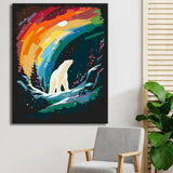 Painting by numbers: Northern lights with polar bear