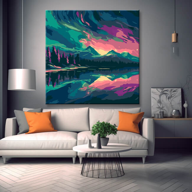 Night landscape - painting by numbers