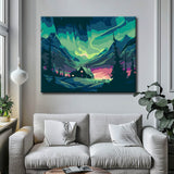 Painting by numbers Aurora in the mountains