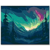 Painting by Numbers Aurora Mountain Panorama