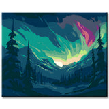 Painting by Numbers Aurora Mountain Panorama