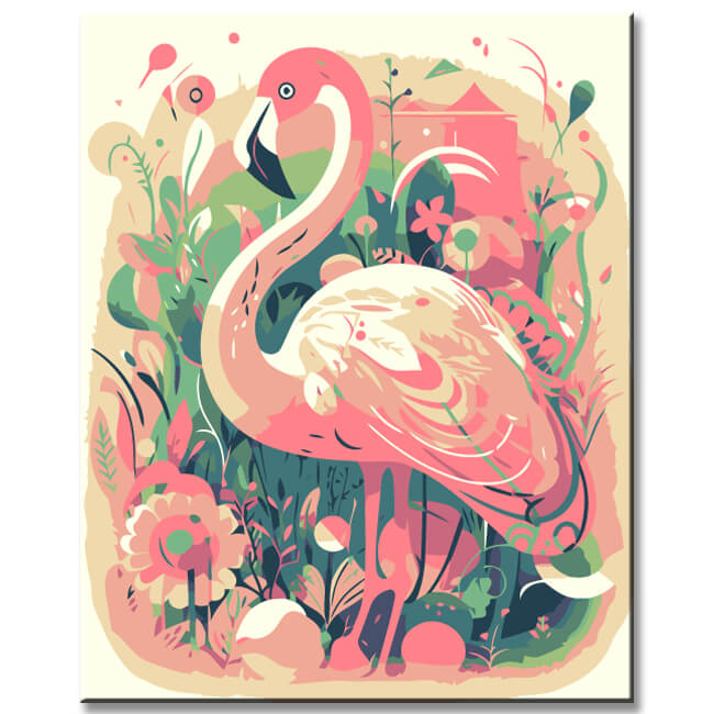 Paint by Numbers Flamingo Painting
