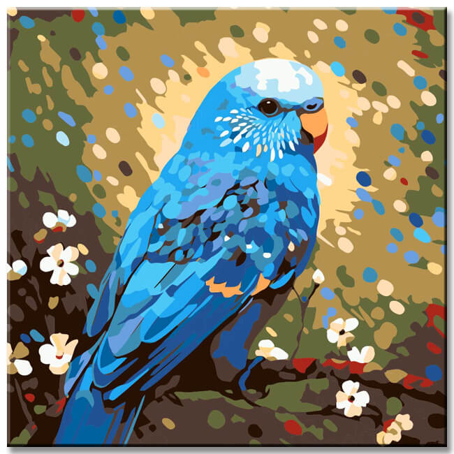 Watercolor bird - paint by numbers