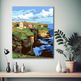Small Irish village on the coast - painting by numbers