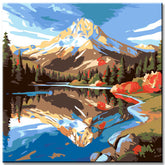 Mountain lake - painting by numbers