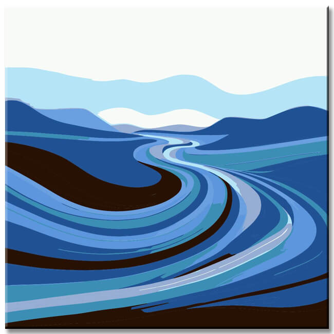 Minimalist landscape - painting by numbers