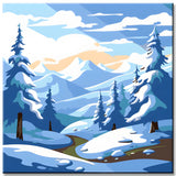 Snow landscape in the Alps - Paint by numbers