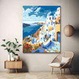 Santorini Village Athens - Painting by Numbers