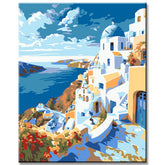 Santorini Village Athens - Painting by Numbers