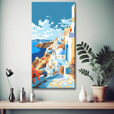 Santorini Flower Street - Painting by Numbers