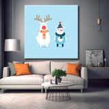 Painting by numbers children's motif moose and snowman